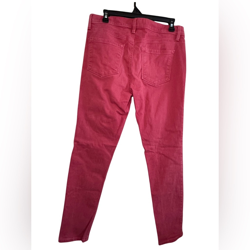LOFT Ann Taylor Jeans Size 6 Pink Magenta Modern Skinny Mid Rise Ankle Crop - Picture 2 of 13